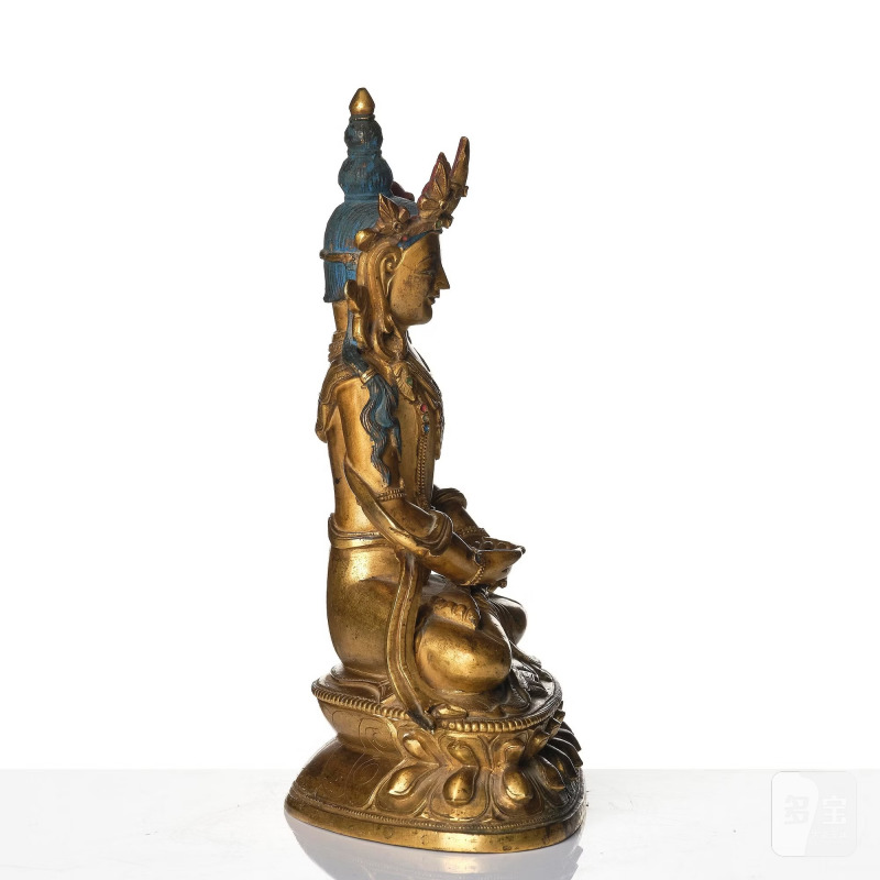 A gilt-bronze figure of Amitayus, - 图5